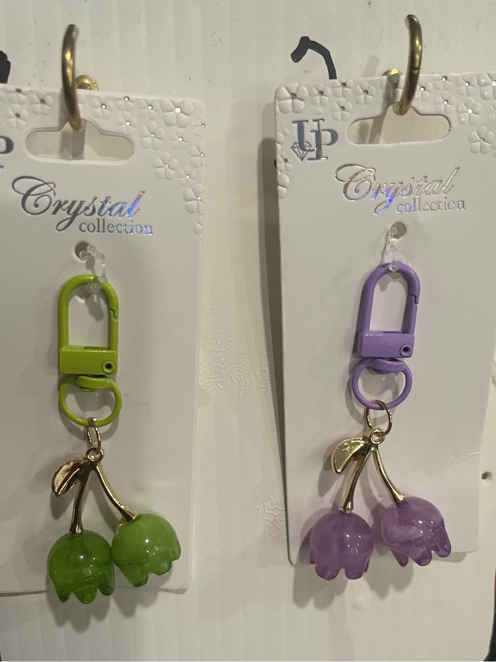 Set of 2 Floral Keychain Charms in Assorted Colors